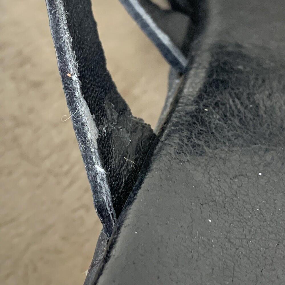 Clarks Bendables Womens 7M Slides Sandals Black Strappy Wedge Leather Slip On - Picture 11 of 11